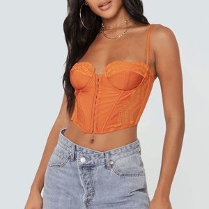 Edikted payton lace orange corset top